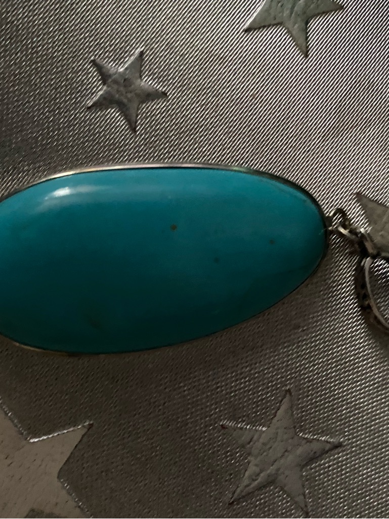 Lapis Turquoise Blue Oval Stone Pendant